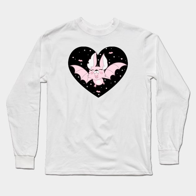 Cute Bat Long Sleeve T-Shirt by Rockadeadly